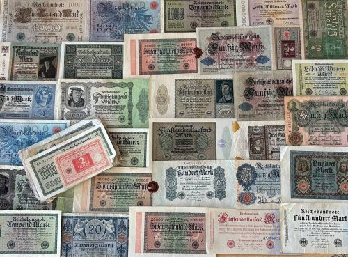 Lot / Konvolut 50 Original Geldscheine Banknoten Deutsches Reich, Inflation