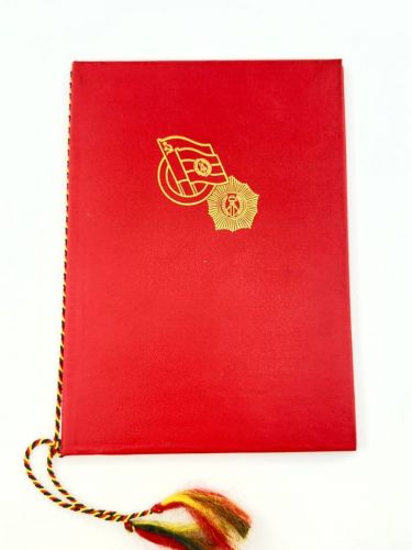 DDR Urkunde Ehrennadel Deutsch sowjetische Freundschaft in Gold 1984