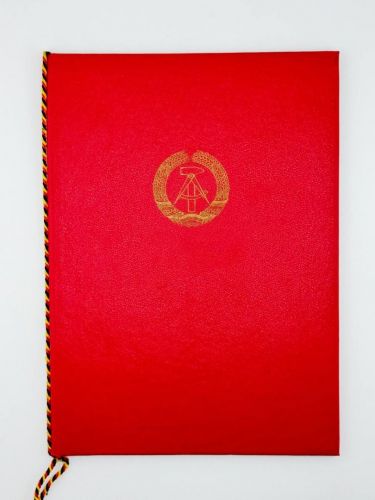 DDR VP Urkunde für vorbildliche Arbeit 1978 Meister der VP