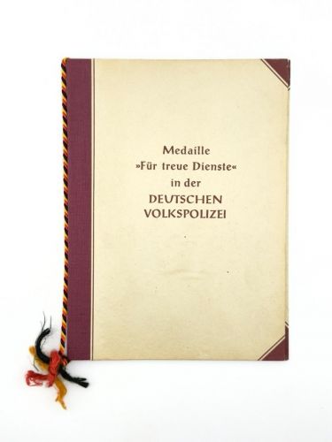 DDR DVP Urkunde Volkspolizei treue dienste Stufe III 1955 VP-Kommissar