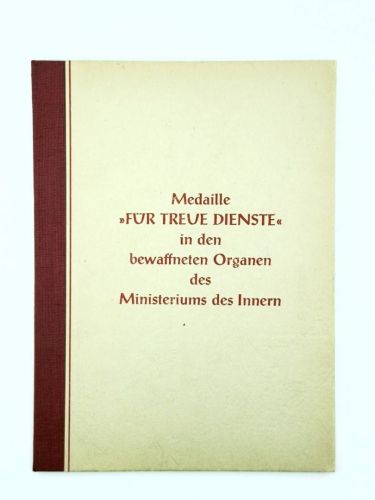 DDR MdI Urkunde für treue Dienste Silber 1958 Unterleutnant der VP
