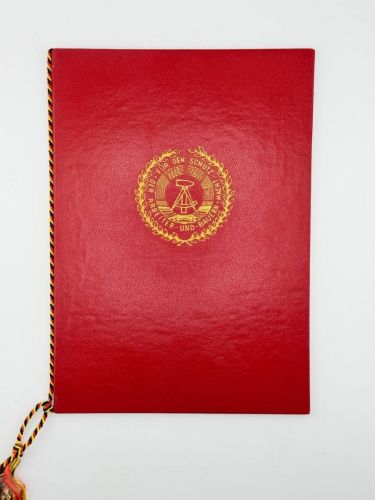 DDR NVA Urkunde Medaille für treue Dienste in der NVA Gold 1988 Major