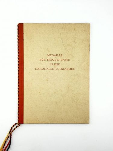 DDR NVA Urkunde Medaille für treue Dienste in der NVA Silber 1973 Stabsfeldwebel