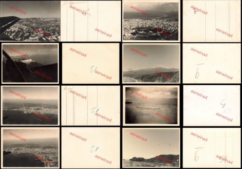 8x Fotos deutsches Flugzeug Luftaufnahmen über Neapel mit Vesuv talien