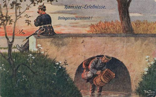 AK 1.WK Hamster Erlebnisse Belagerungszustand Arthur Thiele 1918 Patriotika