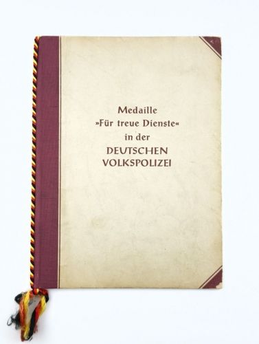 DDR DVP Urkunde Volkspolizei treue dienste Stufe III 1955 VP-Hauptwachmeister