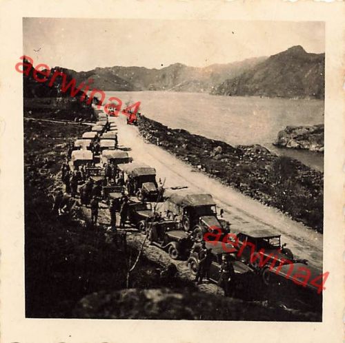 Deutsche LKW Krupp-Protze Strasse am Flekkefjord Norwegen