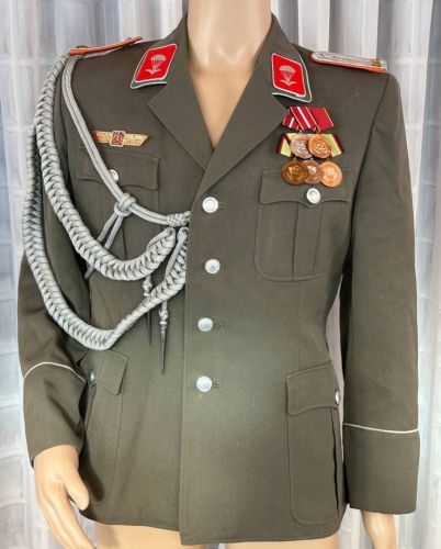 DDR NVA Fallschirmjäger Parade Uniformjacke Leutnant Gr. m52-0 1983