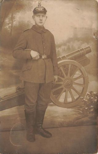 Fotokarte 1.WK Portrait deutsche Soldaten Pickelhaube Artillerie Preussen