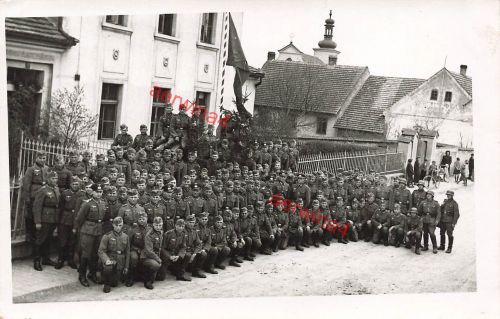 Deutsche Soldaten AR. 24 nach Übung bei Brüx Sudetenland Großfoto