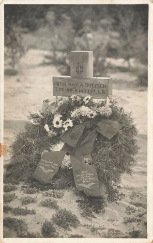 Foto 1.WK deutsches Soldatengrab Inf.-Regt. 133 gefallen 27.5.1918 Frankreich