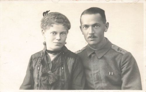 Foto 1.WK Soldat mit Schulterklappe Telegraphen Bataillon Nr. 1