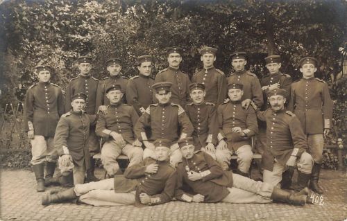 Foto-AK 1.WK Gruppenfoto Deutsche Soldaten Paderborn 1914