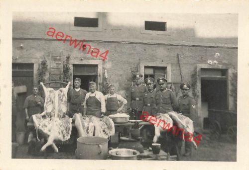 Deutsche Soldaten Schlächterei Kompanie Fleisch Versorgung an der Front