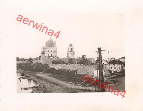 Blick auf die Kathedrale in Pleskau Russland Ostfront