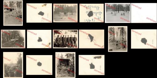 8x Fotos Deutscher Soldaten bei Salla Lappland Finnland