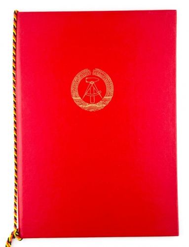 DDR MdI Urkunde Medaille für treue dienste in den Kampfgruppen Silber 1987