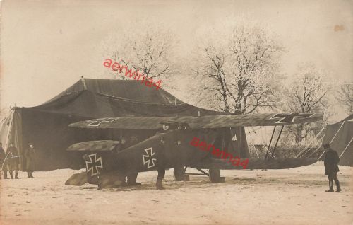 Foto-AK 1.WK Deutsches Flugzeug Hannover CL.V Lasgodeltes Frankreich