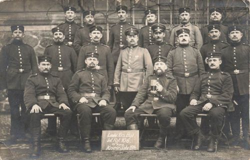 Foto-AK 1.WK Deutsche Soldaten Landw.-Ers.-Bat. -Inf.-Regt.106 Leipzig