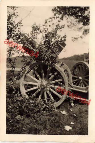 Deutsches Geschütz nach Einsatz bei Smolensk Russland Ostfront