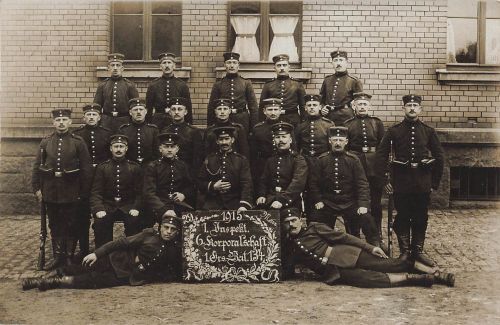 Fotokarte 1.WK Soldaten des Ers.-Batl. 134 Oelsnitz Vogtland