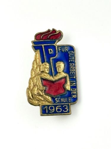 DDR JP Junge Pioniere Abzeichen Für gute Leistungen in der Schule 1963