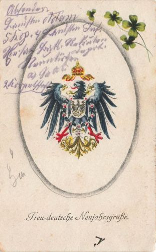 AK 1.WK Neujahr Treu deutsche Weihnachtsgrüße Reichsadler 1916 Patriotika
