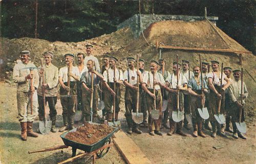 AK 1.WK Parade der Schipper Kriegsdarstellung 1914/17 Patriotika Postkarte