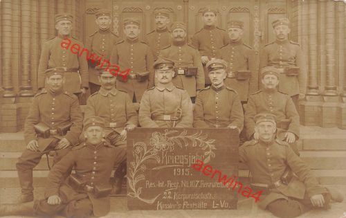 Fotokarte 1.WK deutsche Soldaten des Res.-Inf.-Regt.107 Leipzig Sachsen
