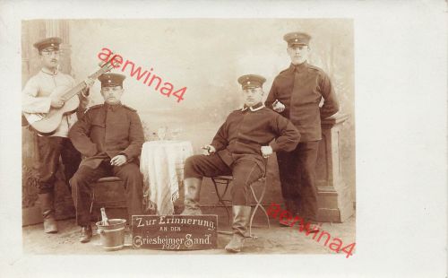 Foto-AK 1.WK Deutsche Sodaten Gitarre Griesheim Griesheimer Sand