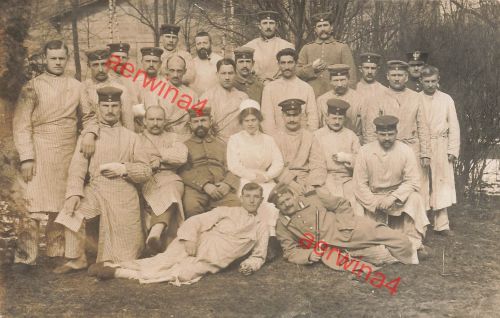 Fotokarte 1.WK verletzte deutsche Soldaten Krankenschwester Lazarett Graudenz