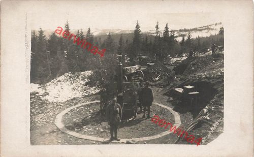 Fotokarte 1.WK Luft-Abwehr-Geschütz Flak in Stellung Ostfront