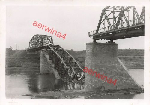 Gesprengte Düna-Brücke bei Ulla Strasse Lepel-Witebesk Weißrussland Ostfront