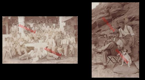 2 x Foto AK Deutsche Soldaten DSWA Schutztruppe Narubis Afrika Weihnachten 1913
