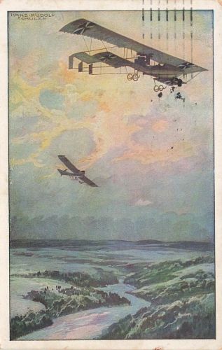 AK 1.WK Luftfahrt Doppeldecker Flugzeug Hans Rudolf Schulze 1916 Patriotika