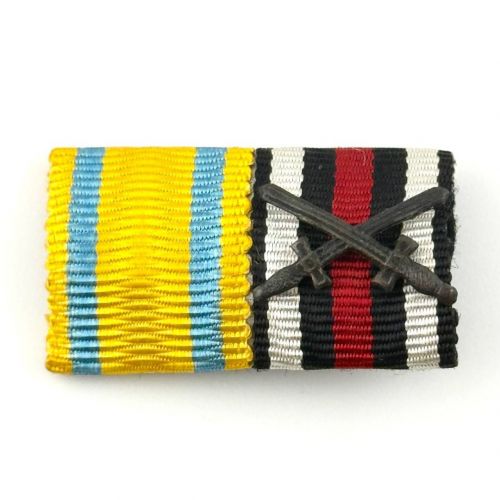 2er Feldspange Sachsen Friedrich-August-Medaille & KVK Frontkämpfer 1. Weltkrieg