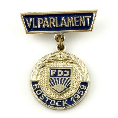 DDR FDJ Abzeichen VI. Parlamentz Rostock 1959