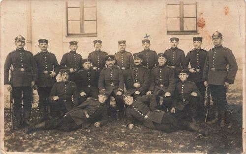 Foto 1.WK Deutsche Soldaten Schulterklappe 178 Kamenz Pickelhaube Sachsen