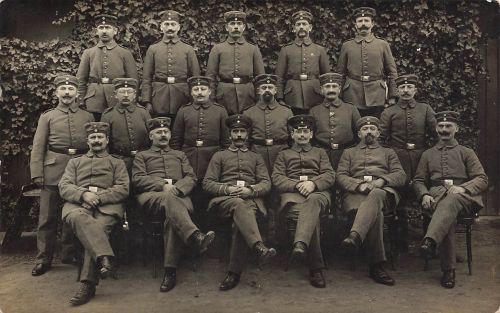 Foto 1.WK Gruppenfoto Deutsche Soldaten in Köln Lindenthal