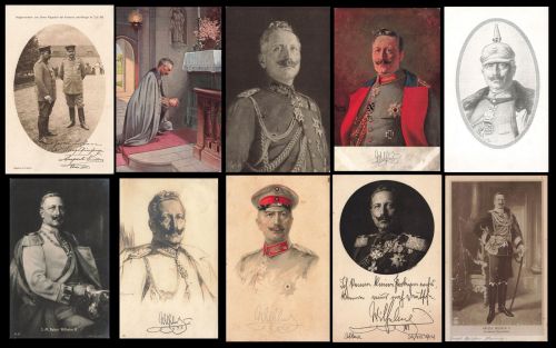 10 x AK Portrait Kaiser Wilhelm II 1.WK Patriotika