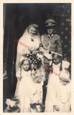 Hochzeitsfoto deutscher Offizier mit Fangschnur Affenschaukel Großfoto