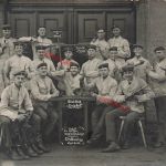 Fotokarte 1.WK deutsche Soldaten Pickelhaube 24 beim Karten spielen Skatklub