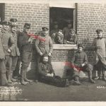 Fotokarte 1.WK deutsche Soldaten mit gefangenen Franzosen Sonthofen Allgäu