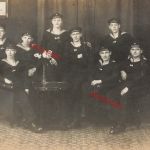 Fotokarte 1.WK deutsche Matrosen S.M.S. Nassau Mützenband 1918