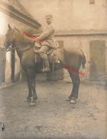 Fotokarte 1.WK deutscher Soldat auf Pferd mit Säbel