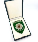 DDR VP Ehrenplakette Für vorbildliche Leistungen Volkspolizei Schutzpolizei Grün