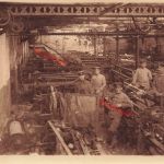 Foto-AK 1.WK deutsche Soldaten in franz. Spinnerei Fabrik Frankreich