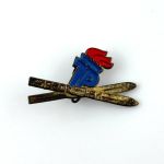 DDR JP Wintersport Abzeichen Goldene Schneeschuhe 1960 - 61 Wintersportabzeichen