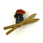 DDR JP Wintersport Abzeichen Goldene Schneeschuhe 1957 - 58 Wintersportabzeichen