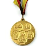 DDR Medaille GST Bezirksmeisterschaft Leipzig Ernst Schneller 1890-1944 Gold